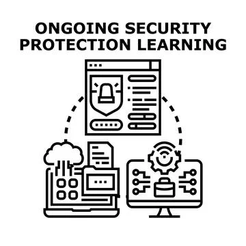 Ongoing security protection learning process in business Stock Illustration