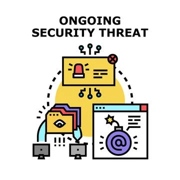 Ongoing security threat to digital data and networks Stock Illustration