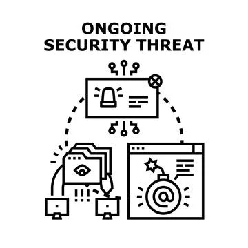 Ongoing security threat to digital data and networks Stock Illustration