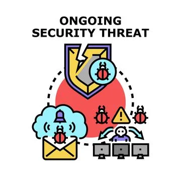 Ongoing security threat hacking data cyber attacks Stockillustratie