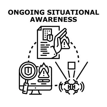 Ongoing situational awareness managing data and security risks Stock Illustration