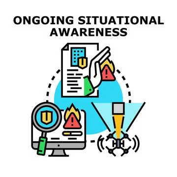 Ongoing situational awareness managing data and security risks Stock Illustration