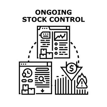 Ongoing stock control managing inventory and logistics process 스톡 일러스트