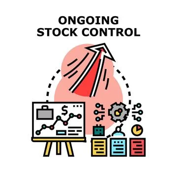 Ongoing stock control process improving business management Stock Illustration