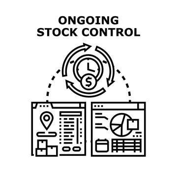 Ongoing stock control process management concept Illustrazione stock