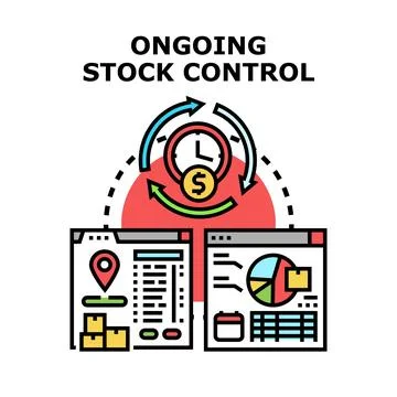 Ongoing stock control process management concept Stock Illustration