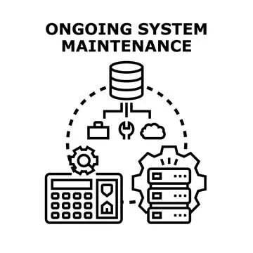 Ongoing system maintenance and network infrastructure management Stock Illustration