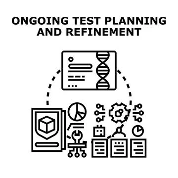Ongoing test planning and refinement concept illustration Stock Illustration