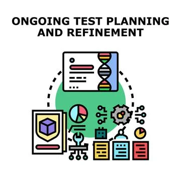 Ongoing test planning and refinement concept illustration 스톡 일러스트