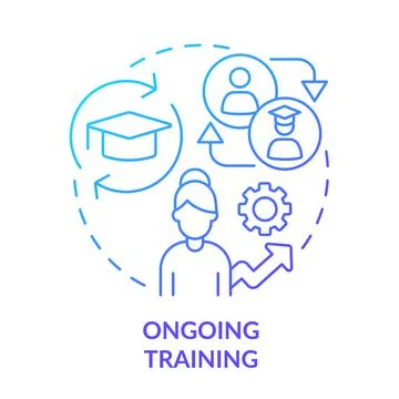 Ongoing training blue gradient concept icon Stock Illustration