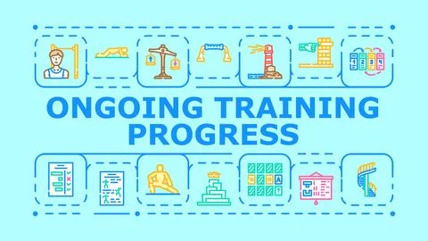 Ongoing training progress banner icon vector illustration Stock Illustration