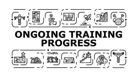 Ongoing training progress banner icon vector illustration Stock Illustration