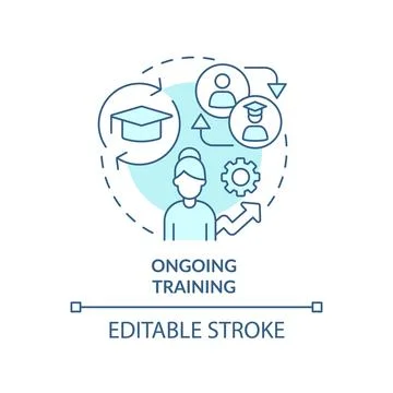 Ongoing training turquoise concept icon Stock Illustration