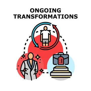 Ongoing transformations concept changing personal and business life cycle Stock Illustration