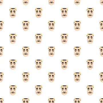 Oni demon mask pattern white background Illustrazione stock