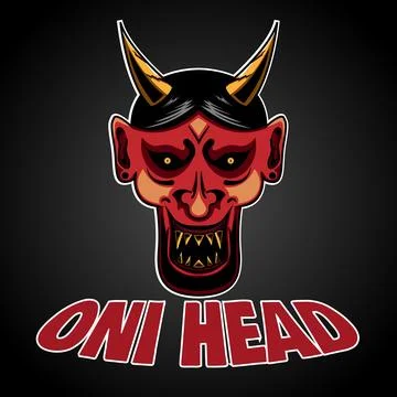 Oni head logo simple design Illustrazione stock
