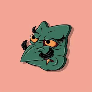 Oni japanese devil mask 스톡 일러스트
