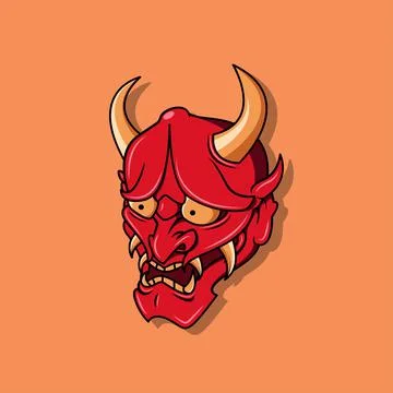 Oni japanese devil mask Illustrazione stock
