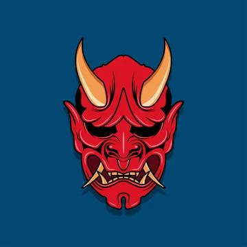 Oni japanese devil mask Stock Illustration