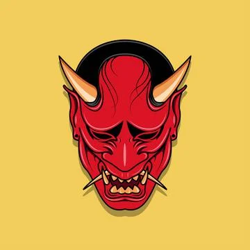 Oni japanese devil mask 스톡 일러스트