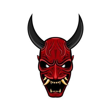 Oni japanese devil mask 스톡 일러스트
