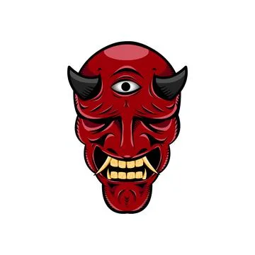 Oni japanese devil mask 스톡 일러스트
