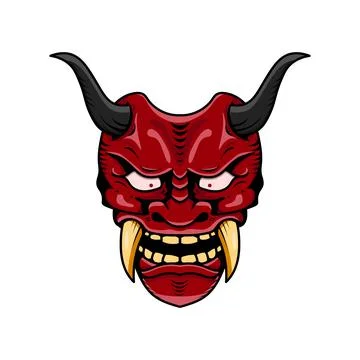 Oni japanese devil mask Illustrazione stock