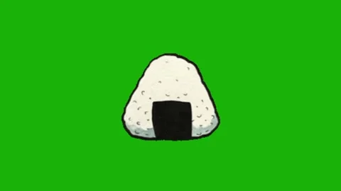 Onigiri animation on green screen 库存影片 334418100