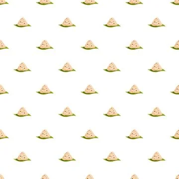 Onigiri rice ball seamless pattern on white background Stock Illustration