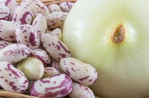 Onion and beans Stock Photos