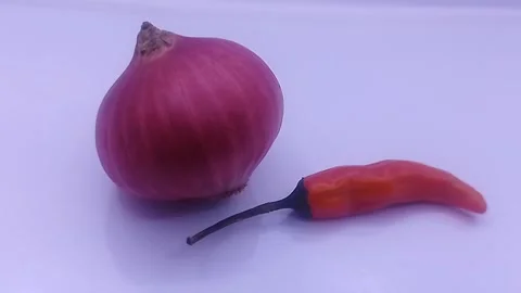 Onion and chilli Stock Footage 305226311
