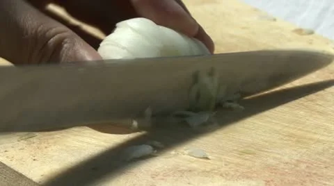 Onion and kitchen knife Stock Footage 12449764