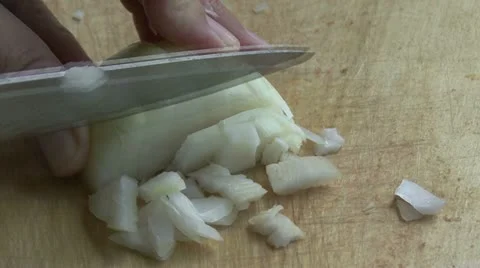 Onion and kitchen knife2 스톡 동영상 12449768