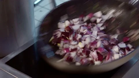 Onion are fried. Stock Footage 154493271