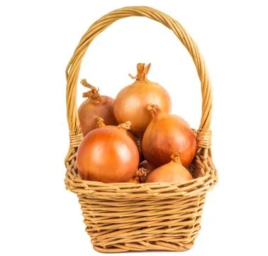 Onion in a basket Stock Photos