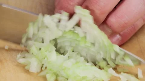 A onion being diced Stock Footage 24655142