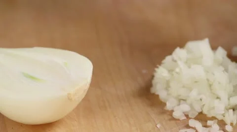 An onion being diced Stock Footage 24664452