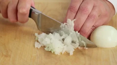 A onion being diced Stock-Footage 24667005