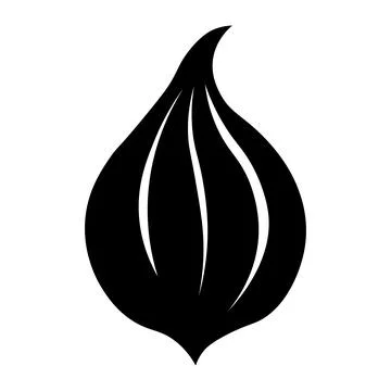 Onion black vector icon on white background Stock Illustration