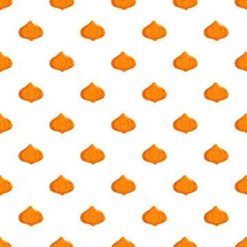 Onion bulb seamless pattern on white background Ilustração Stock