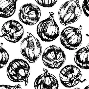 Onion bulbs pattern Stock Illustration
