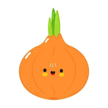 Onion character. Vector hand drawn cartoon kawaii character illustration ic.. Illustrazione stock