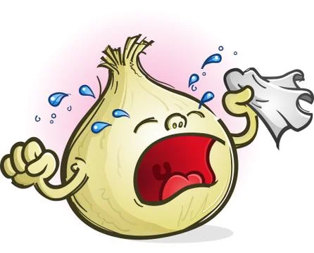Onion Crying Tissue Stock Illustration