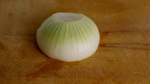 Onion cut 2 Stock Footage 74835578