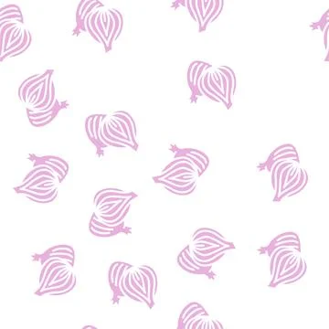 Onion cut glyph vector seamless pattern Stock Illustration