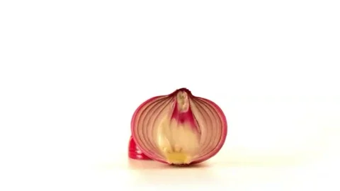 Onion cut in half Stock Footage 102717399