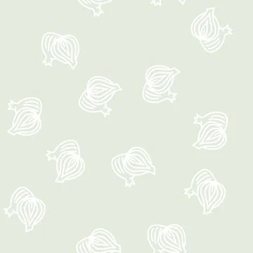 Onion cut line vector seamless pattern Stock Illustration