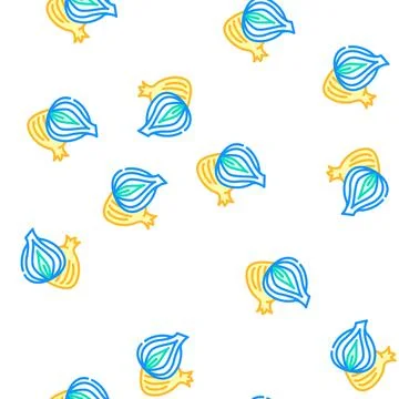 Onion cut vector seamless pattern Stock Illustration