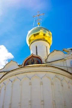 Onion dome of Trinity Cathedral Stock Photos