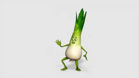 Onion Funny Dancing Looped Alpha Channel Stock Footage 171220799